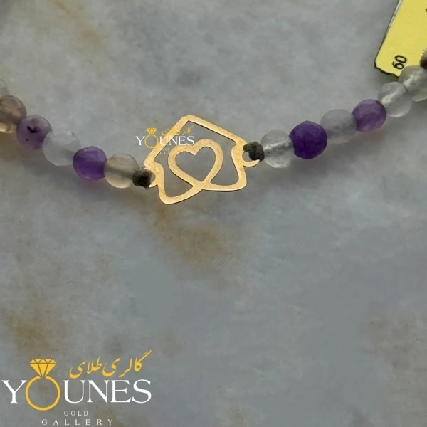 دستبند خانه و قلب طلا لیزری